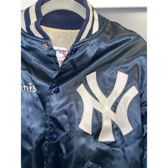 VTG 80s New York Yankees Starter Diamond Collection S Satin Bomber Jacket Flaws - Picture 4 of 10